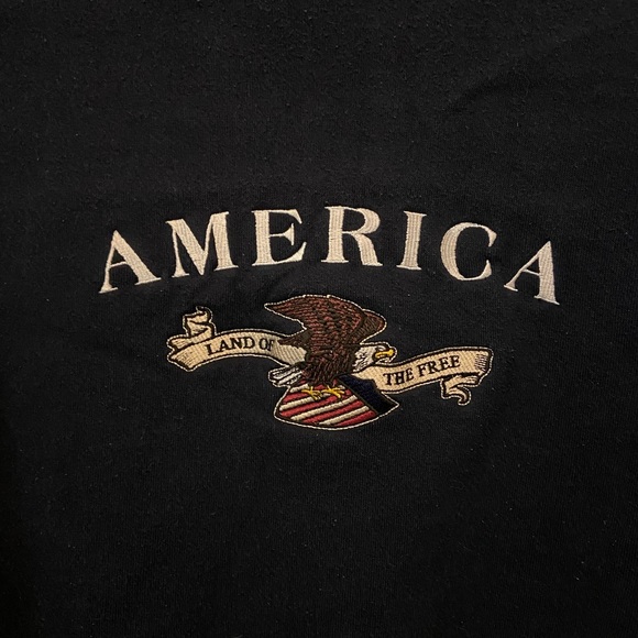 Vintage Embroidered America Pullover Sweatshirt Large - Picture 2 of 4
